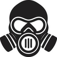 Obsidian Shield Vector Gas Mask Logo Design Midnight Defender Black Gas Mask Emblem Icon