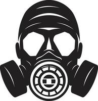 Obsidian Sentinel Vector Gas Mask Icon Symbol Shadowed Defender Black Gas Mask Logo Design