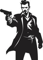 Armed Vanguard Black Vector Gun Logo Firearm Finesse Man Vector Icon Design