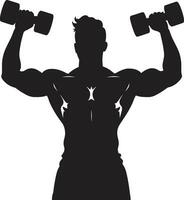 FitnessFusion Black Dumbbell Logo VectorVitality Man Workout Icon Design vector