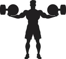 MuscleMastery Dumbbell Man Logo DumbbellDomination Vector Emblem