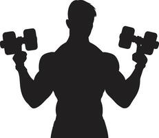 Fitness Fusion Vector Workout Emblem Vector Vitality Black Dumbbell Logo