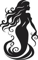 Luminous Lagoon Vector Mermaid Design Eclipse Enchantment Black Mermaid Symbol