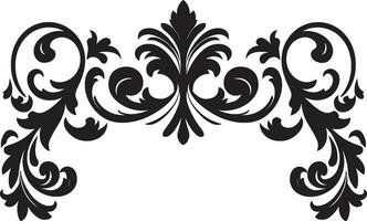 Stygian Ribbonwork Emblem Seal Elegant Ebony Edge Insignia vector