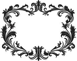 Onyx Flourish Border Insignia Ebony Elegance Badge Icon vector