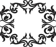 Shadowy Ebony Boundary Design Obsidian Filigree Seal Mark vector