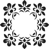 Onyx Filigree Boundary Emblem Ebony Shadowy Lace Icon vector