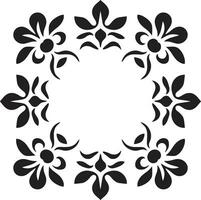 Onyx Filigree Boundary Emblem Ebony Shadowy Lace Icon vector