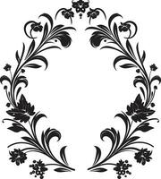 Stygian Dark Scrollwork Insignia Ebony Enigma Border Emblem vector