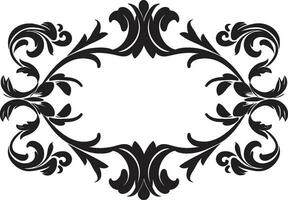 Monochrome Elegant Frame Mark Stylish Obsidian Boundary Seal vector