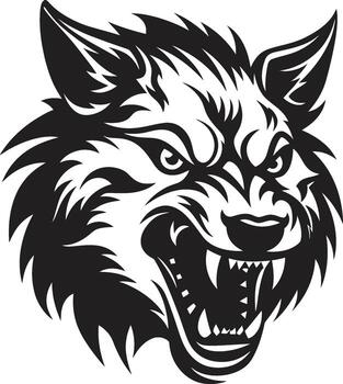 estigio lobo emblemático cresta obsidiana garra alfa símbolo vector