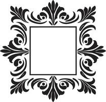 elegante ébano elegancia decorativo vector símbolo real noir marco de referencia ornamental frontera icono