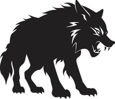 Savage Moonlit Hunter Icon Darkened Shapeshifter Logo Design vector