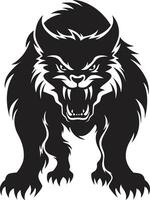 Stygian Wolfen Emblematic Crest Obsidian Clawed Alpha Symbol vector