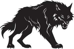 Savage Moonlit Hunter Badge Darkened Shapeshifter Icon Design vector