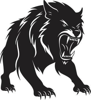 enigmático alfa lobo vector diseño de luna acosador símbolo