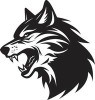 Nightfall Prowler Badge Enigmatic Alpha Wolf Design vector