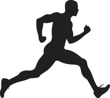 rápido fluir corriendo Atletas negro logo rápido paso negro vector icono de masculino corredor