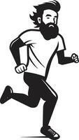 Dynamic Strides Black Vector Logo of Running Male Figure Energetic Runner Male Black Vector Icon Design