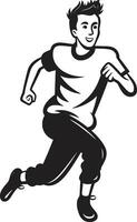 rápido velocidad negro vector icono para masculino corredor robusto cargar masculino negro vector logo diseño