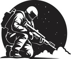 StrategicWarfare Rocket Soldier Black Icon CombatBlast Soldier Rocket Vector Emblem