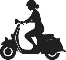 paisaje urbano chic negro vector símbolo viajeglamurbano scooter icono