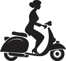 FashionistaScoot Scooter Icon UrbanTrendsetter Black Vector Symbol