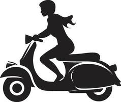 Trendy Street Spin Scooter Icon Cityscape Chic Cruise Black Vector Logo