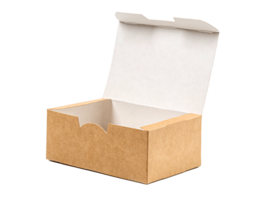 Open empty brown paper box png