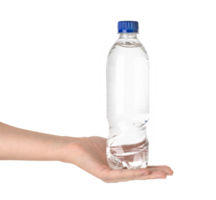 joven mujer mano participación agua botella png