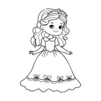 dibujos animados princesa vector bosquejo