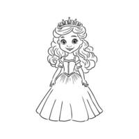 dibujos animados princesa vector bosquejo