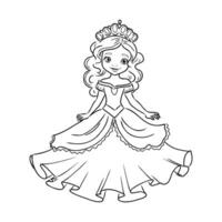 dibujos animados princesa vector bosquejo