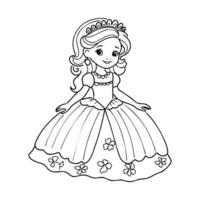 dibujos animados princesa vector bosquejo