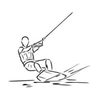 wakeboarding vector sketch