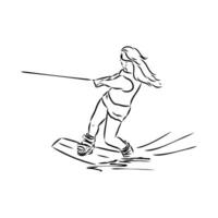 wakeboarding vector sketch