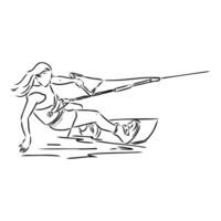 wakeboarding vector sketch