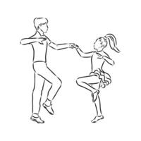 sports dance rock and roll vector sketch