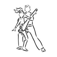sports dance rock and roll vector sketch