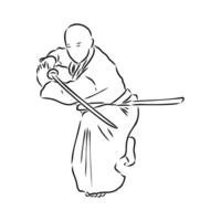 fighting aikido vector sketch