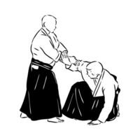 fighting aikido vector sketch