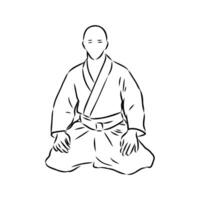 fighting aikido vector sketch