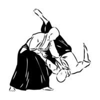 fighting aikido vector sketch