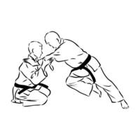 fighting aikido vector sketch