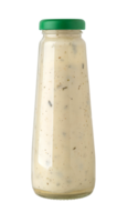 Glass bottle of white sauce. png