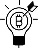 bulb bitcoin solid glyph vector illustration