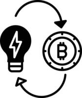 Idea bitcoin solid glyph vector illustration