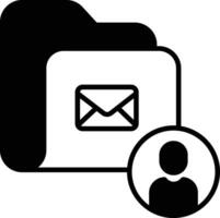 Contact Folder solid glyph vector illustration