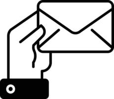 receive mail solid glyph vector illustration