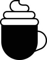 Cream Coffee solid glyph vector illustration